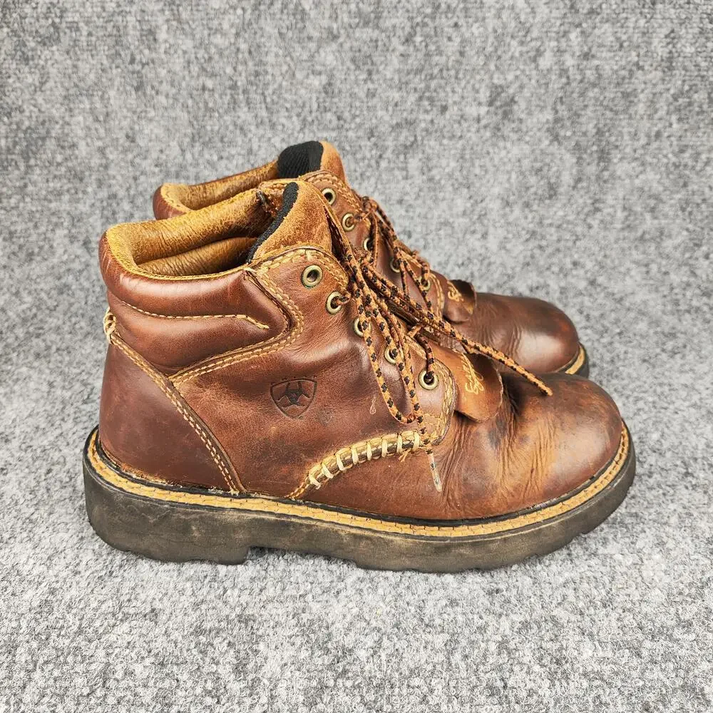 Ariat Boots Mens Size 5.5 Brown Leather Chukka Ankle Work Lace Up Round Toe